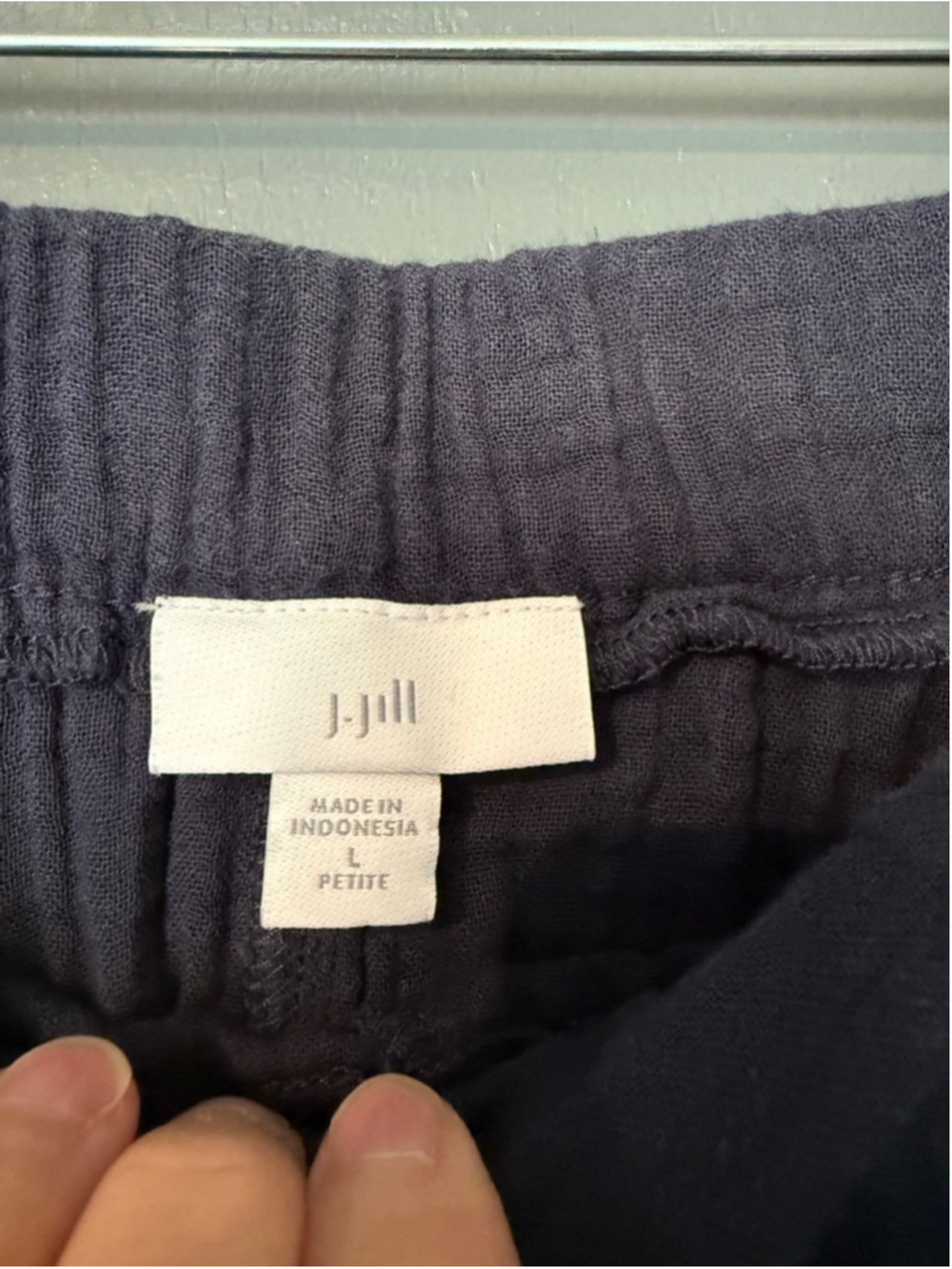 Women's J.Jill Navy Wide Leg Pants Petite L - Picture 2 of 4